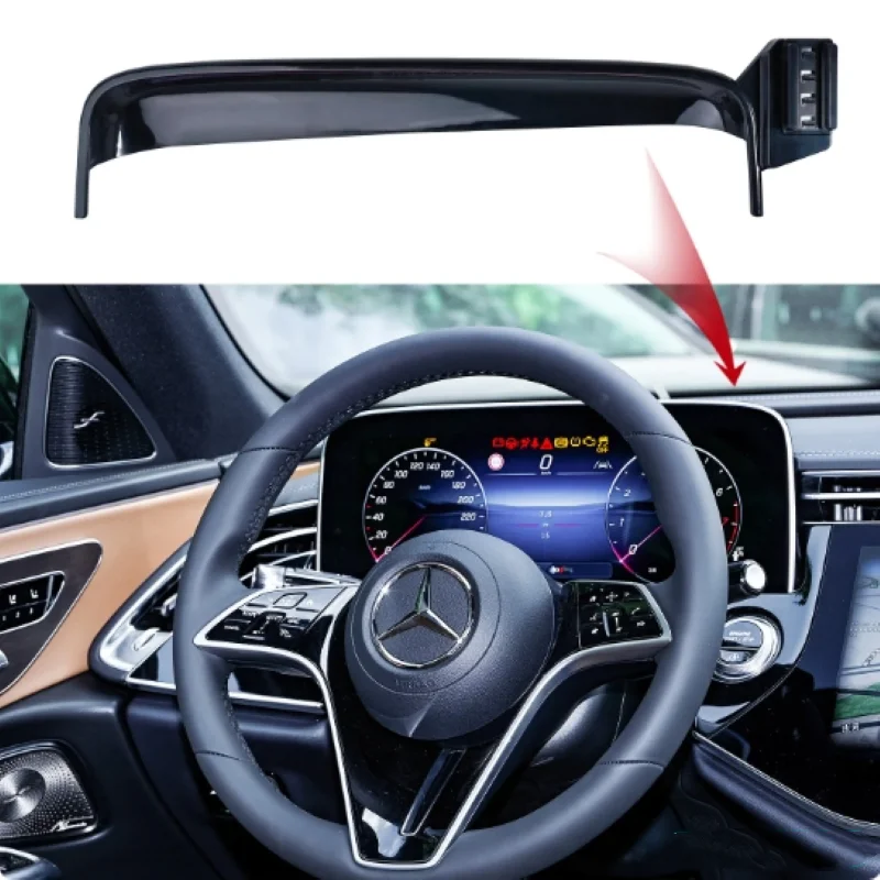 Car Phone Holder For Mercedes-Benz E Class W214 2024 Multimedia Display Fixed Bracket Phone Mount Fast  Charging Stand