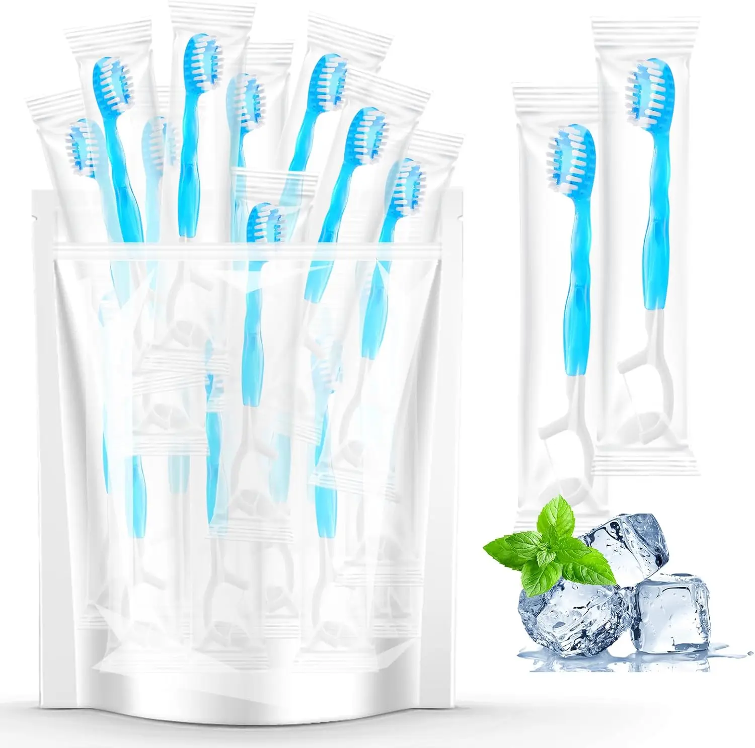 10pcs Disposable Mini Popped Bead Toothbrush Travel Pack 4 Flavors Dental Floss Individually Packaged Portable Oral Care Set
