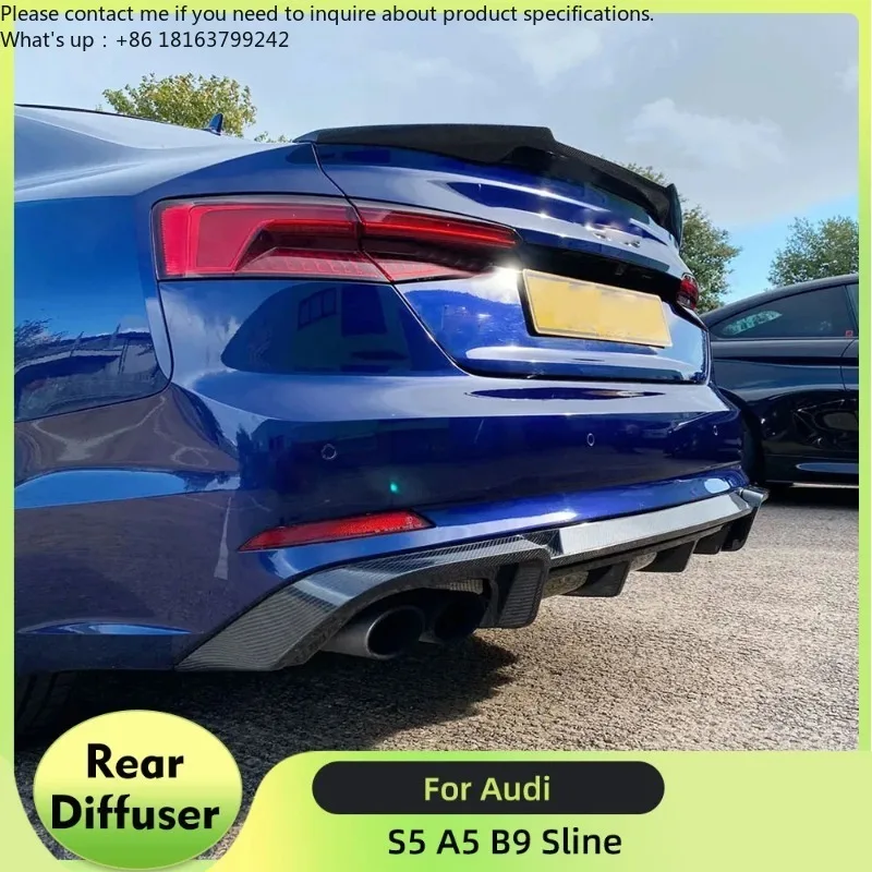 

Rear Bumper Lip Diffuser For Audi A5 S Line S5 B9 Sport 2017 2018 2-Door 4-Door Car Diffuser Spoiler Carbon Fiber / FRP