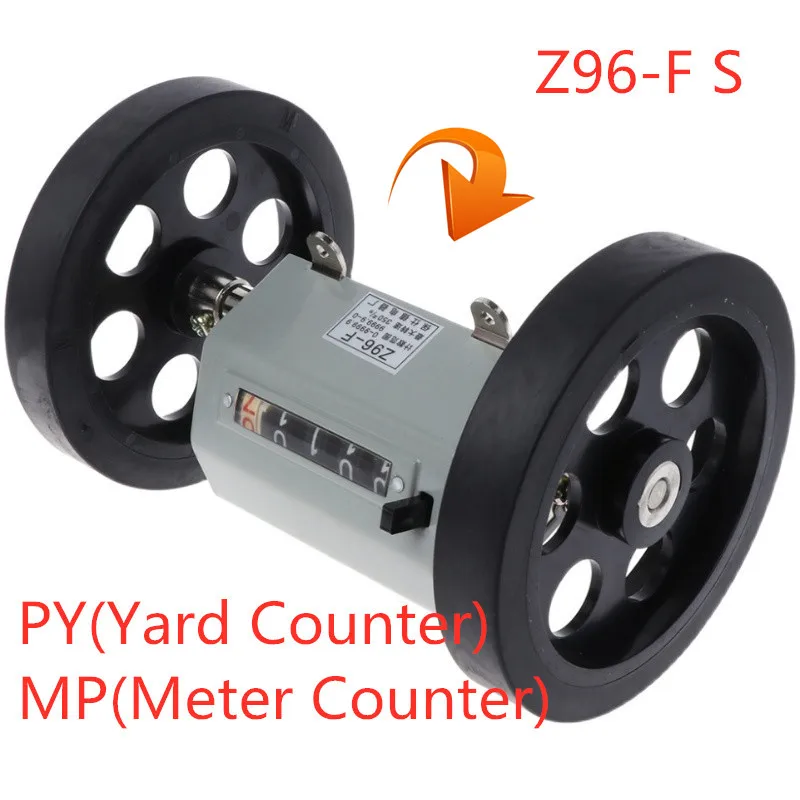 Z96-F Mechanical Meter Counter Length Distance 0-9999.9 Double Rolling Wheel Mechanically Driven Recorder Measuring length