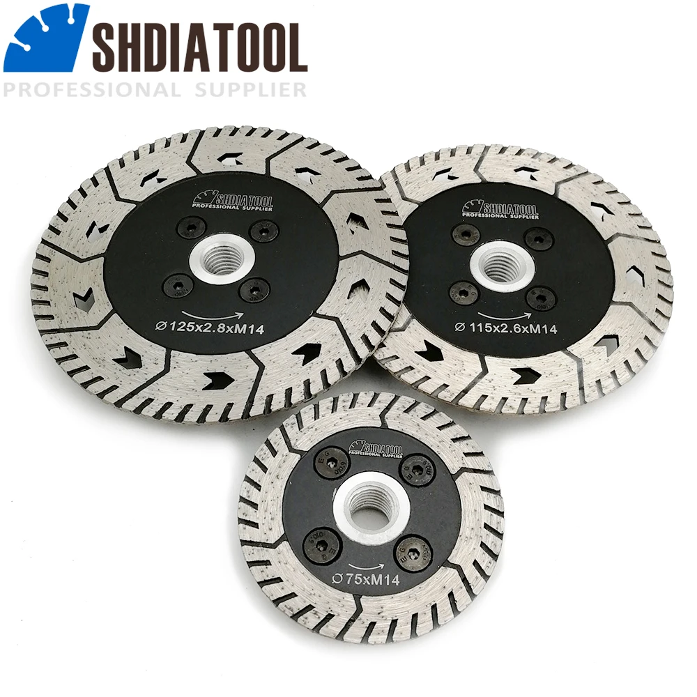 

SHDIATOOL 1pc 75-230mm Diamond Saw Blade Double-sided M14 or 5/8"-11 Flange Granite Marble Concrete Brick Cutting Disc Cut Plate