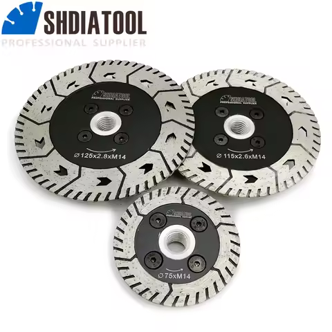 SHDIATOOL 1pc 75-230mm Diamond Saw Blade Double-sided M14 or 5/8"-11 Flange Granite Marble Concrete Brick Cutting Disc Cut Plate