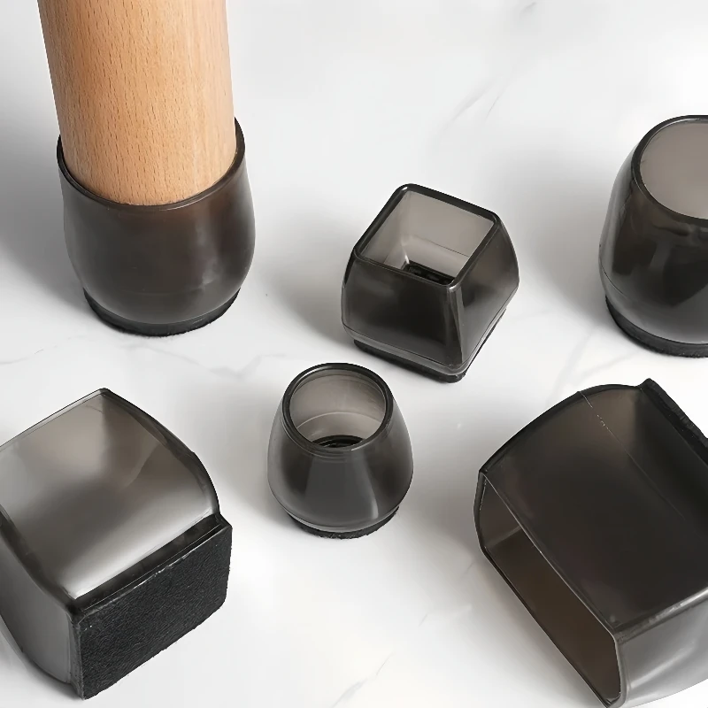 4Pcs Chair Leg Caps black anti slip rubber Feet Protector Pads Furniture Table Covers Cover Leveling Feet Home Decor fittings