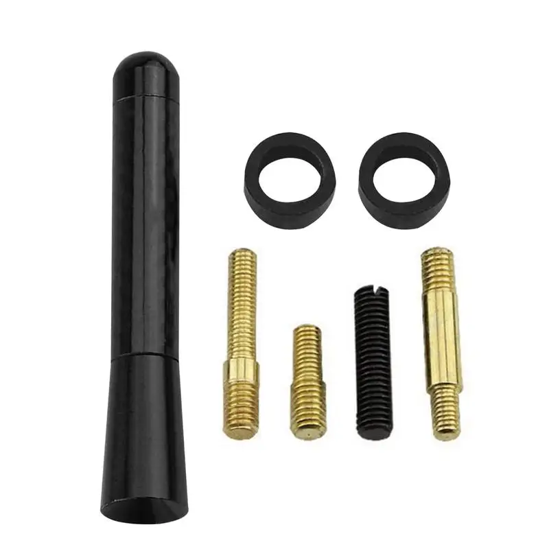 Car Radio Antenna Short Carbon Fiber Metal Automotive Antenna Kit 8cm General With Aluminum Wire For Not Affected By Weather