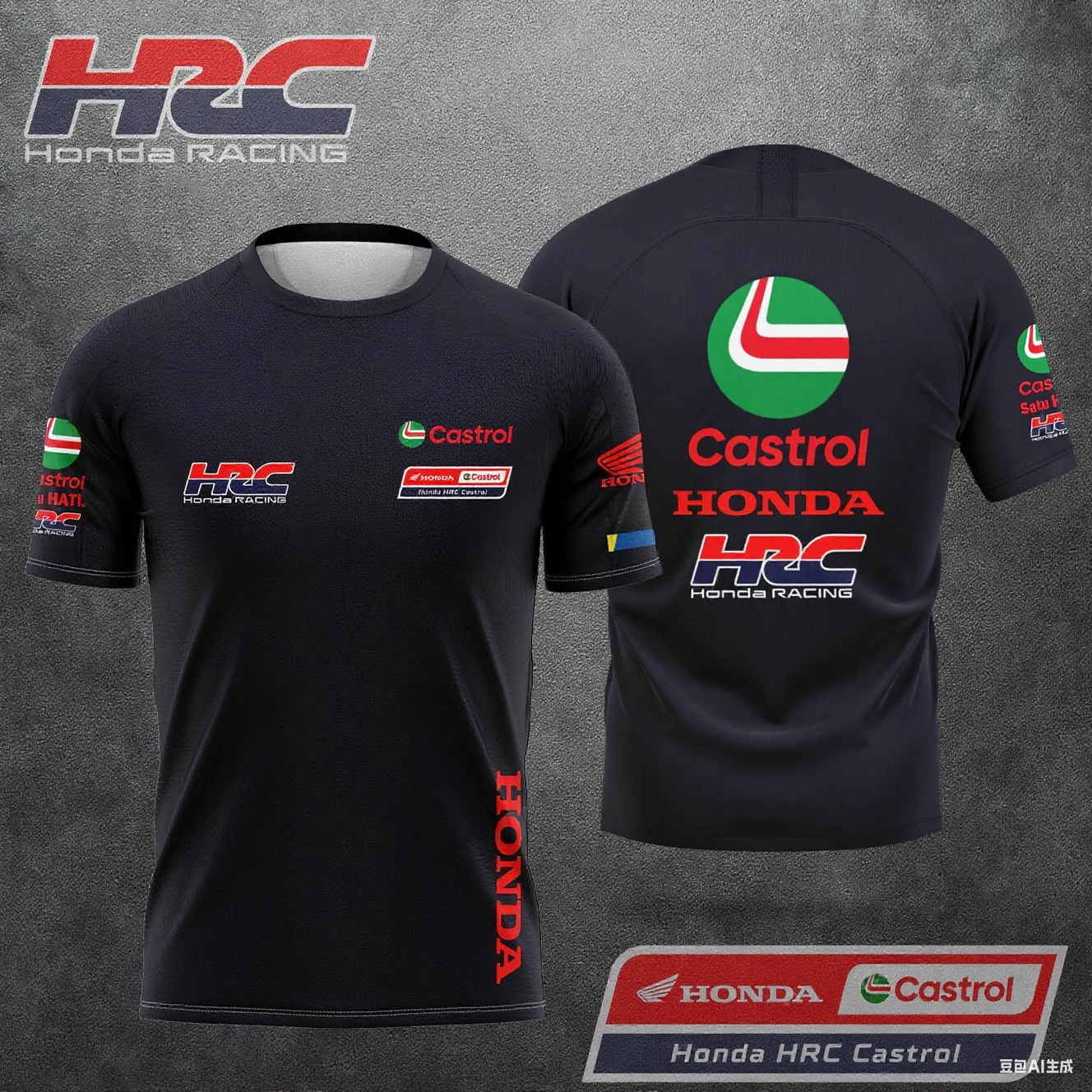 

2025 New CASTROL Honda Racing HRC Wsbk Racing Competition Uniform Men's Summer Sports Breathable T-Shirt