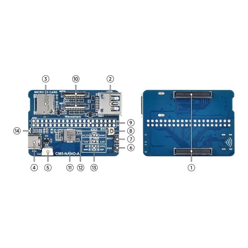 Bestsale-For Raspberry Pi CM5 Mini Base IO Board For Waveshare CM5-NANO-A Mini Base IO Board