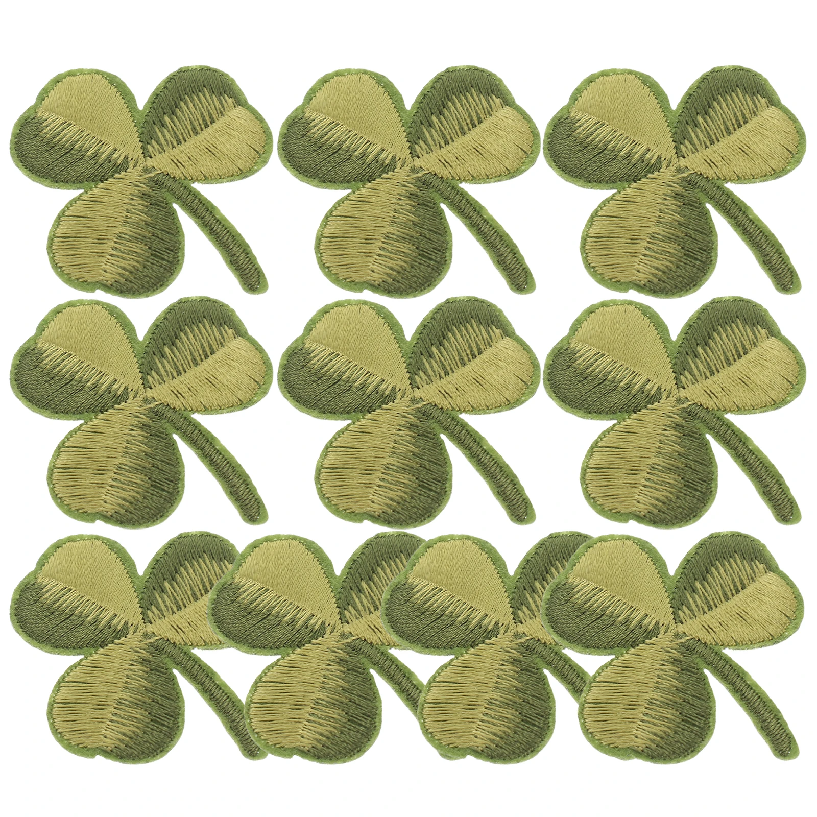 

10Pcs Green Embroidery Leaves Iron On Patch Patches Iron On Sew Appliques Fabric Stickers Clothes Accessories Shamrock
