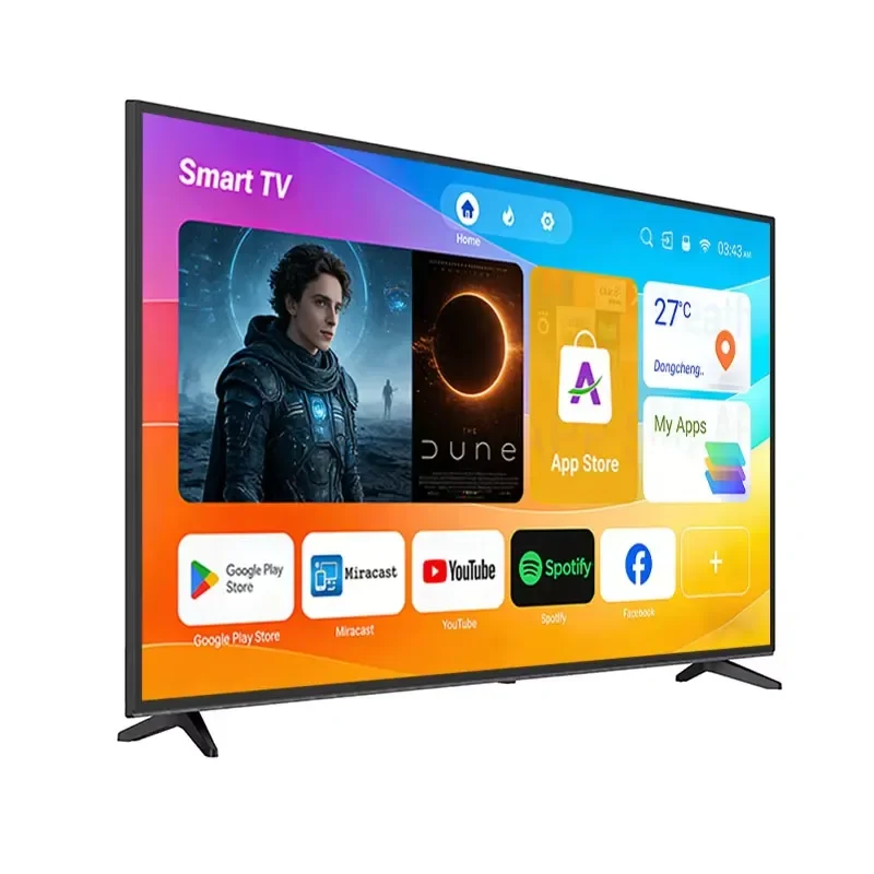 75 Inch Durable LED Television Aluminum Frame Smart TV with 3 Years Warranty