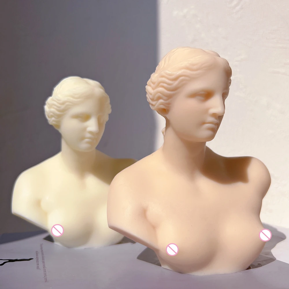 Venus de Milo Bust Candle Mold Greek Aphrodite Goddess Statue Silicone Molds Beauty Sculpture Greek Art Wax Tool