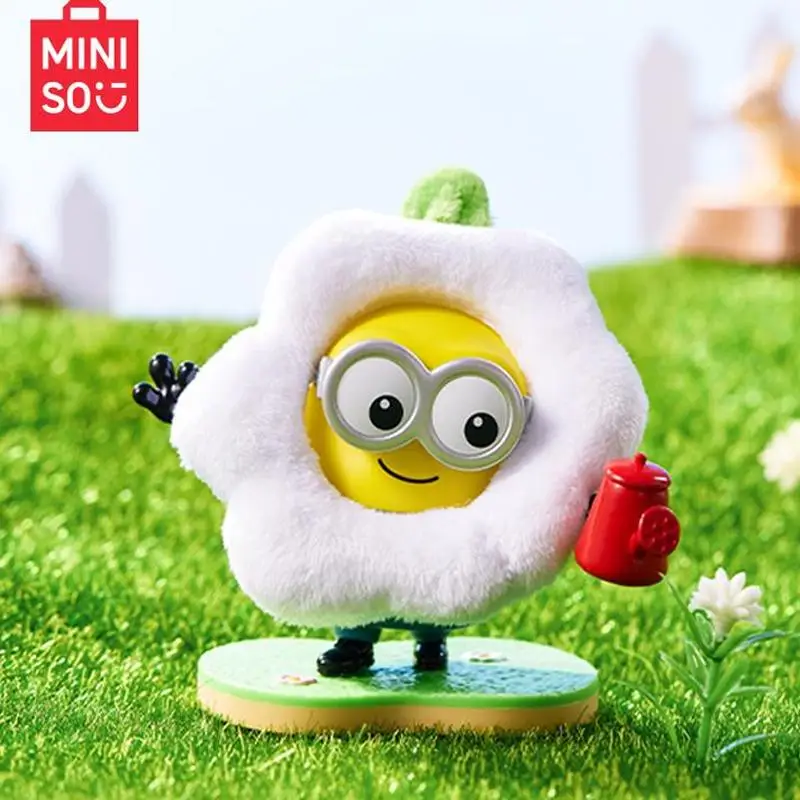 Anime Kawaii Blind Box Miniso Minions Flower Park Serie Verrassingscadeau Leuke Desktop Ornament Pvc Model Collectie Kerstcadeau Speelgoed