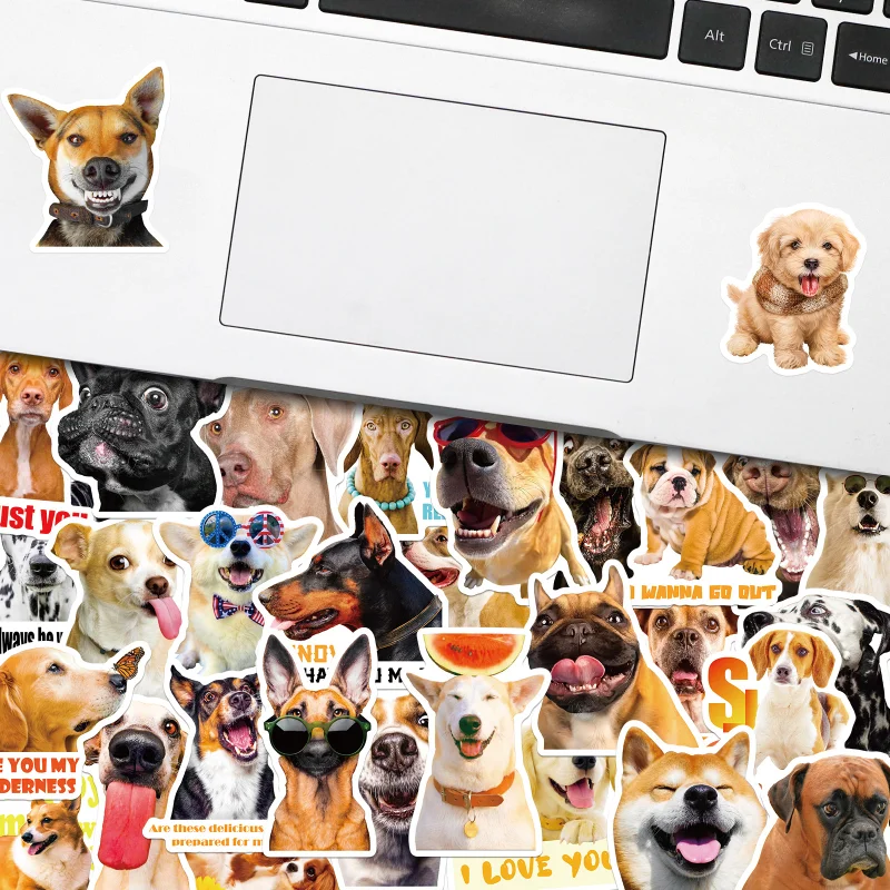 10/50/100pcs Lovely Dog Stickers Funny Meme Animal Decals for Laptop Pad Phone Travel Luggage Water Bottle Scrapbook Car