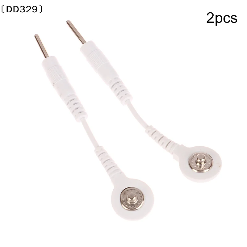 

2PCS Electrode Lead Wire Connecting Cables Plug 2.0mm Snap 3.5mm Male connector cable For Tens Massage Machine Device〔DD329〕