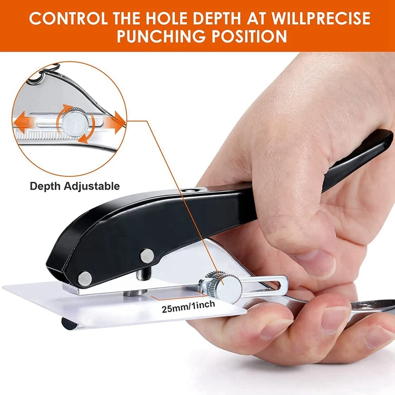 3X Hole Punch 3/8 Inch-10Mm Single Hole Hole Punch, Heavy Duty Hole Punch Single, Portable Handheld Long Hole Hole Punch