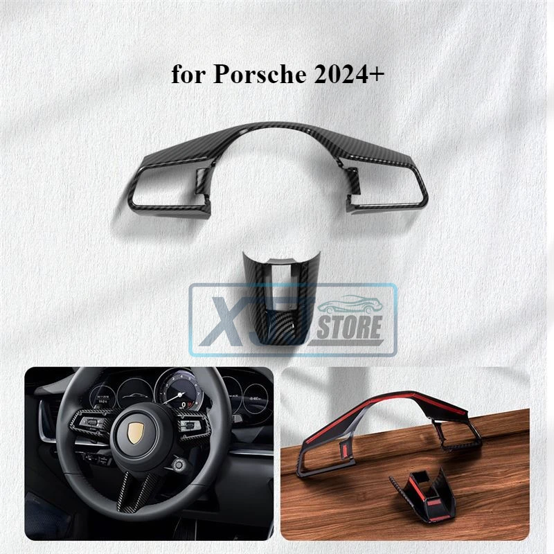 

Fit for Porsche Macan Cayenne Panamera 718 Taycan Carbon Fiber Steering Wheel Cover Interior Decoration