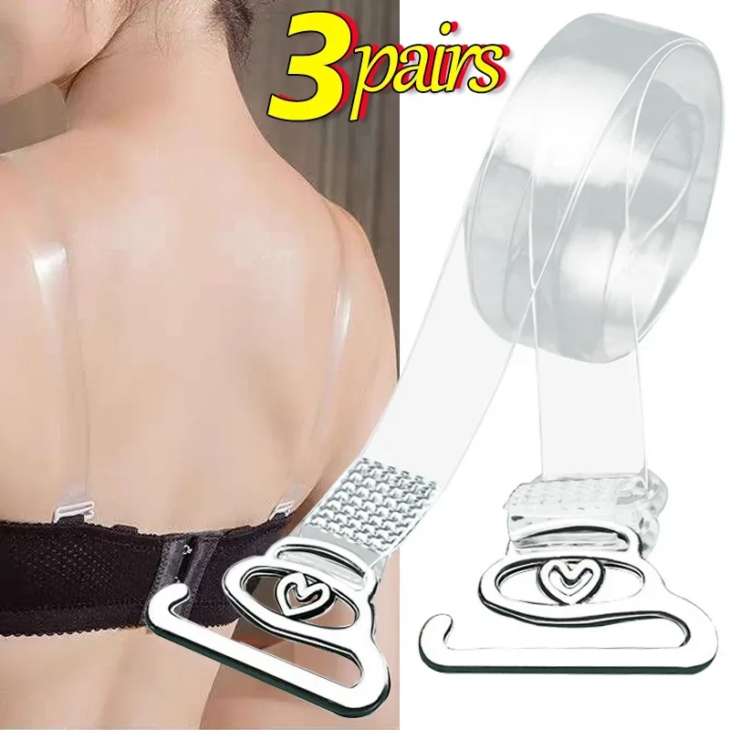 1/3Pairs Invisible Bra Straps Transparent Detachable Adjust Shoulder Belt Women Elastic Silicone Bra Belt Underwear Accessories