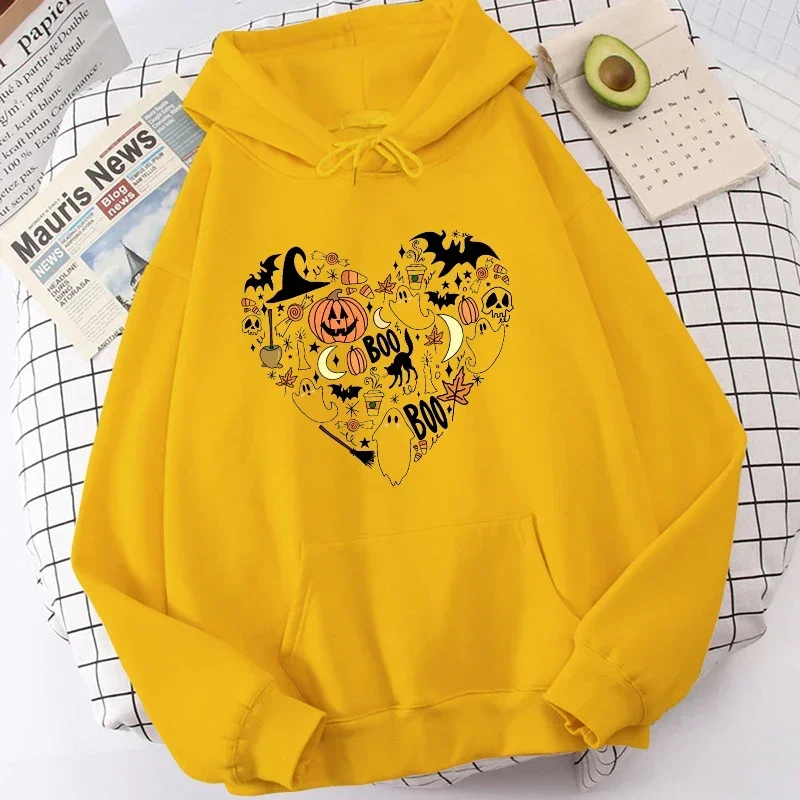 Hoodie New Fashion Halloween Pullover Long Sleeve Sports Hoodie Women Cotton Sweatshirt Pullover Tops