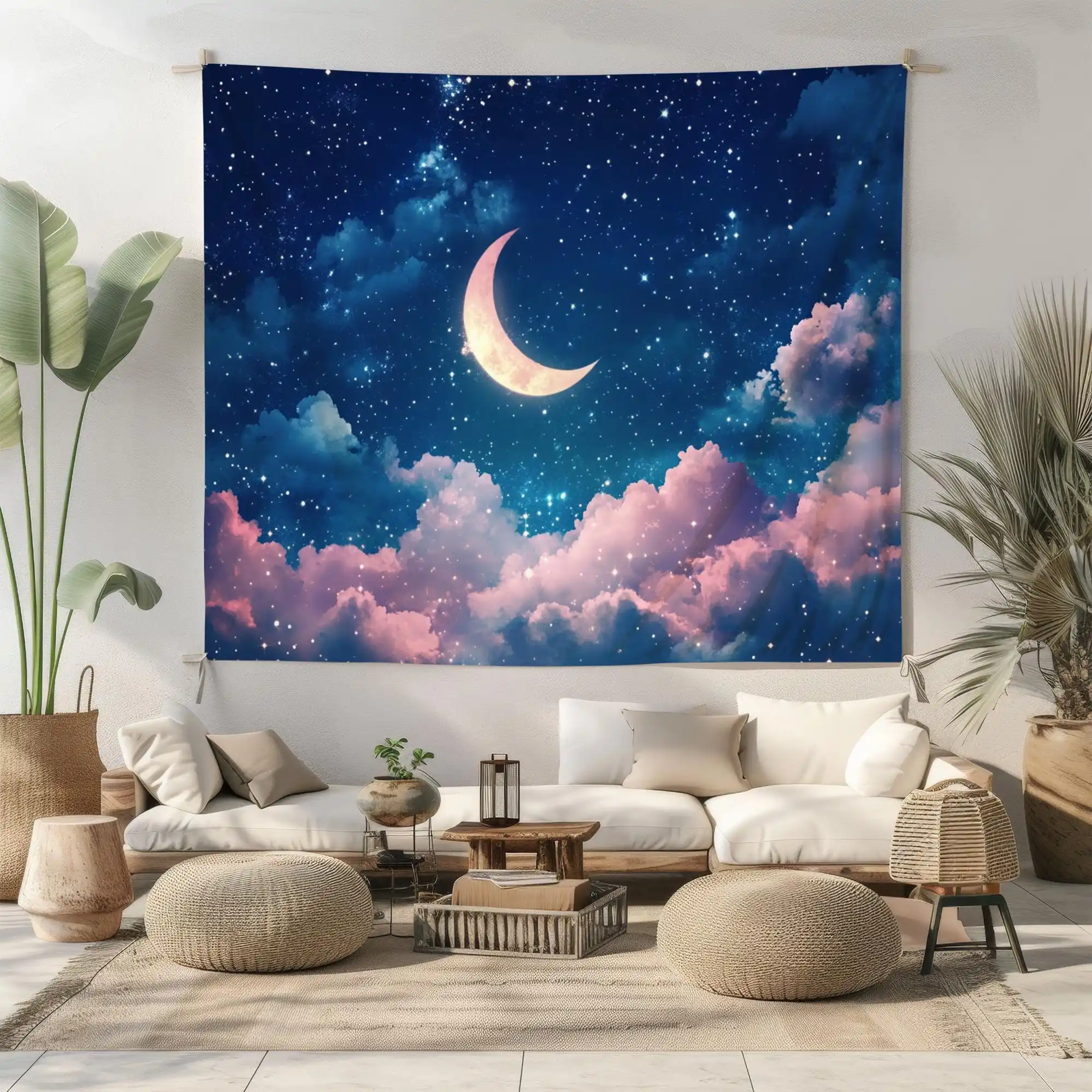 Large Galaxy Constellation Moon Night Sky Tapestry Wall Hanging Bedroom Living Room Decor Aesthetic