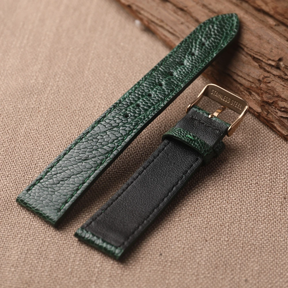 Handmade South African Ostrich Foot Leather Strap, 18 19 20 21 22MM Blue Brown Black Green Fit High-end Leather Strap, Vintage