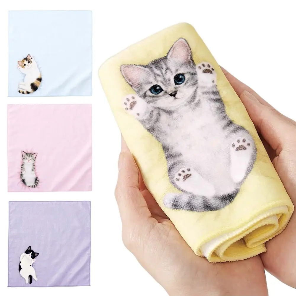 

Fashion Cotton Cat Funny Hand Towel Super Absorbent Quick Dry Wiping Towel Thickening Absorbent Towel