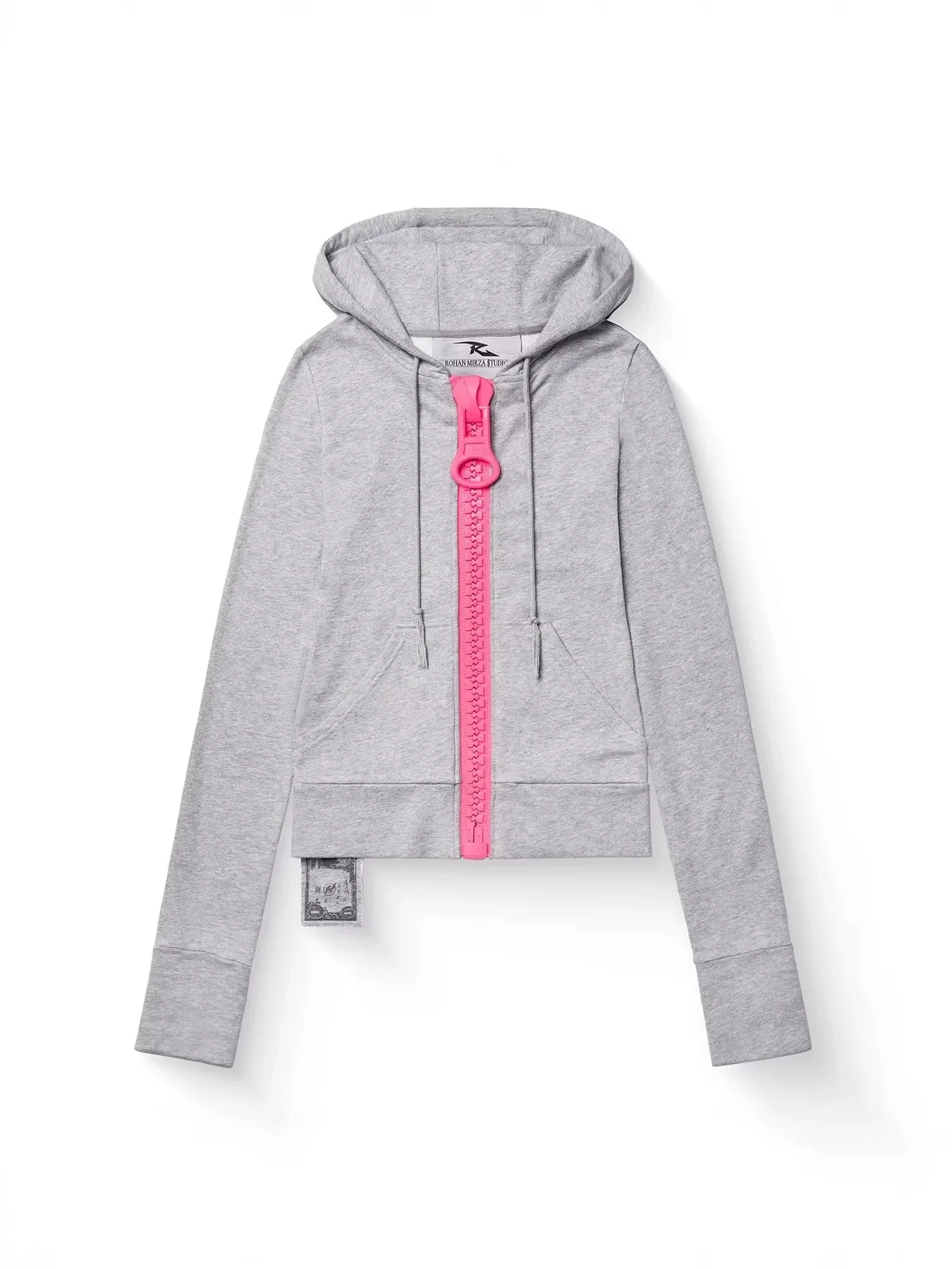 Autumn and Winter New Retro Trendy Street Colorful Large Zipper Splicing Slim Fit Casual Hoodie