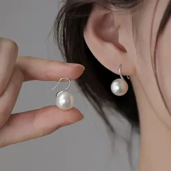 Fashion Imitation Pearl Dangle Earrings for Women Elegant Golden Silver Color Drop Earrings Wedding Party Jewelry Accessories