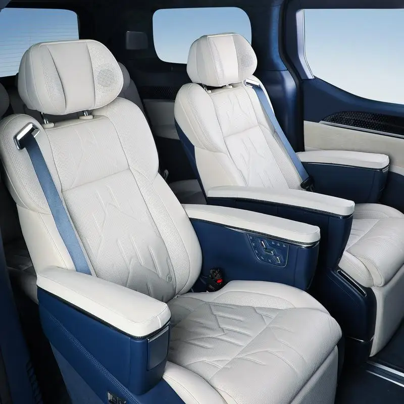 For ZEEKR 009 2024 Second Row Armrest Protective Cover Original Color Leather Seven Seater Version Car Interior Accessories