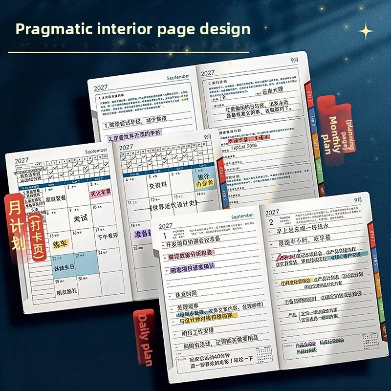2027 Planner Starry Sky 365 Days Daily Efficiency Agenda Notebook High Aesthetic Journal Notepad Office School Stationery Gift