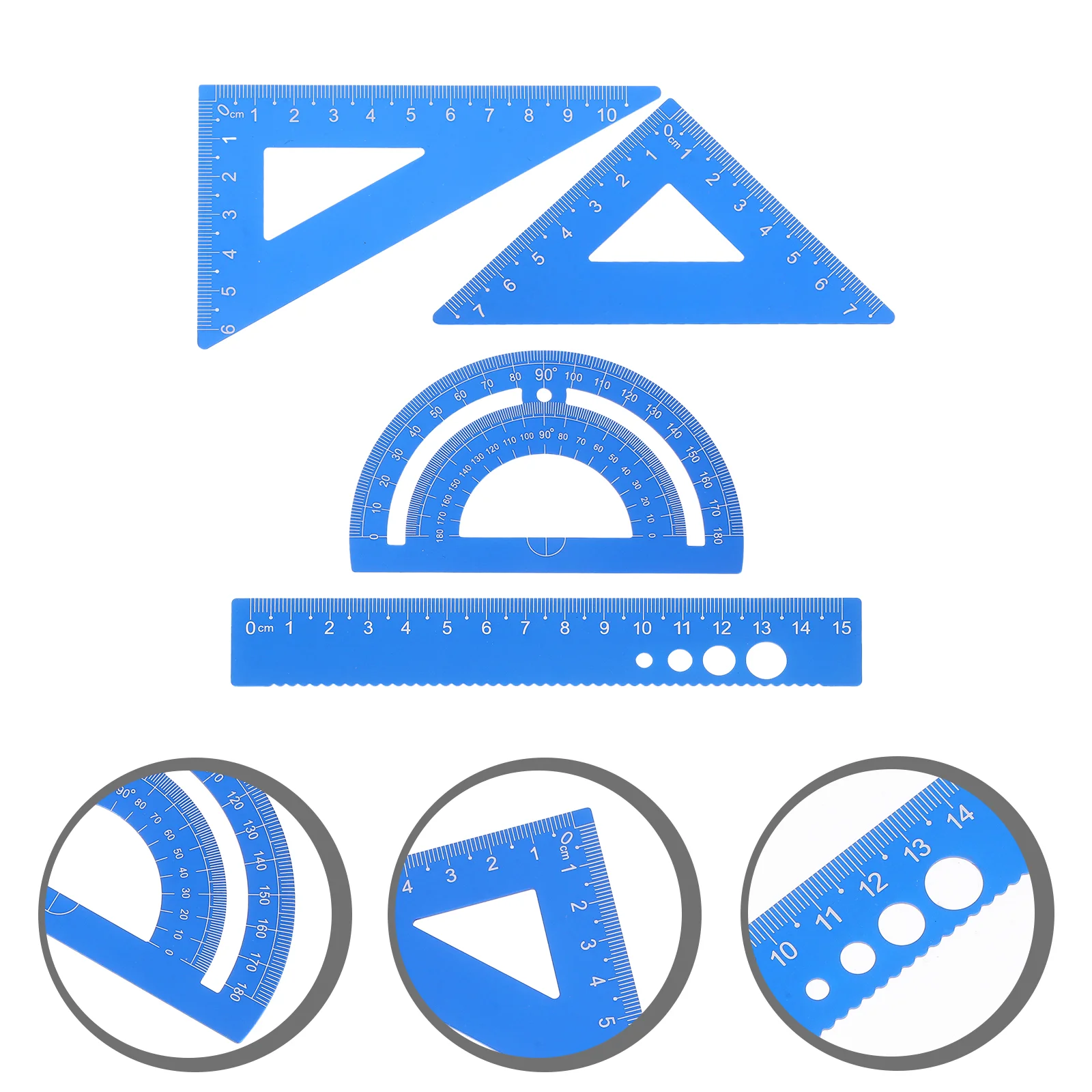 Aluminum Alloy Ruler Triangle Protractor Measuring Tools for Students Engineers Geometry Kit Metal Rulers Drafting