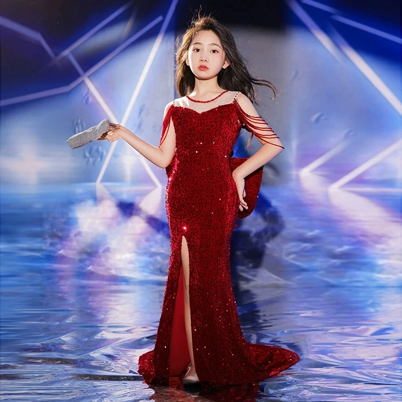 

Элегантные платья-русалки для девочек, детские платья для свадеб, вечеринок, выпускных, вечерние платья с пайетками, костюмы принцесс, платья для подружек невесты, церемониальные платья.