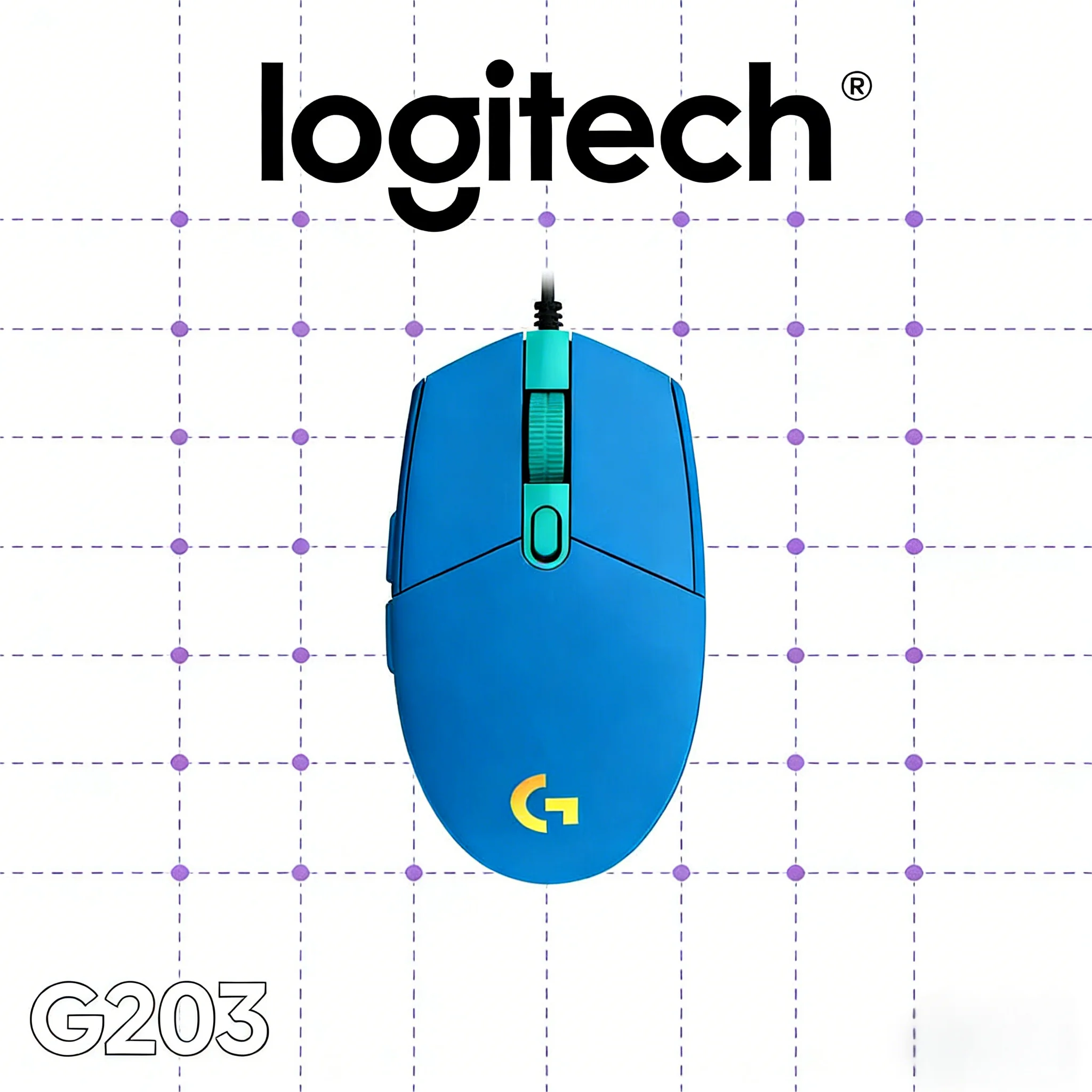 

Logitech G203 Wired Peripheral, Lightweight Portable, 6 Programmable Keys, Multi-Color for Game & Work