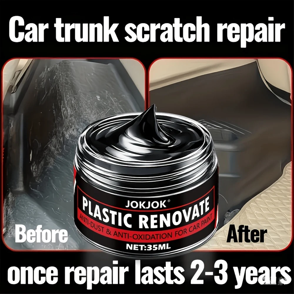 All-In-One Car Interior & Exterior Scratch Remover Wax - Plastic & Restorer with Gloss End, Tire Protectant & Yellowing Repair -