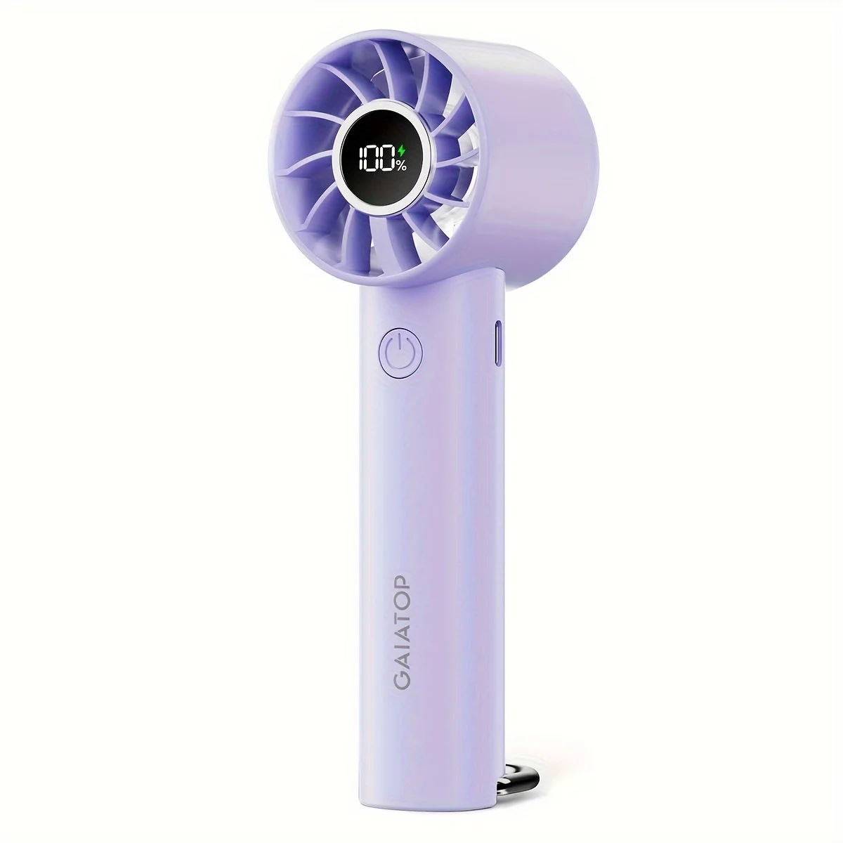 GAIATOP Mini ventilador portátil, ventilador de mano con pantalla LED y linterna, ventilador de batería recargable USB de 3 velocidades y 2000 mAh