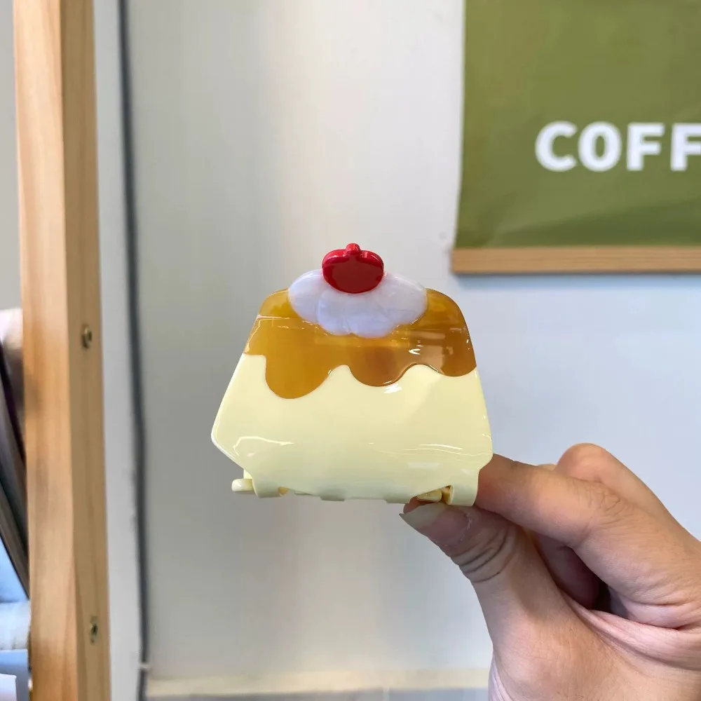 Pinzas para el cabello con forma de pudín de crema para niñas, pinzas para el cabello con diseño de tiburón y cereza Kawaii, regalo de recuerdo de fiesta de cumpleaños