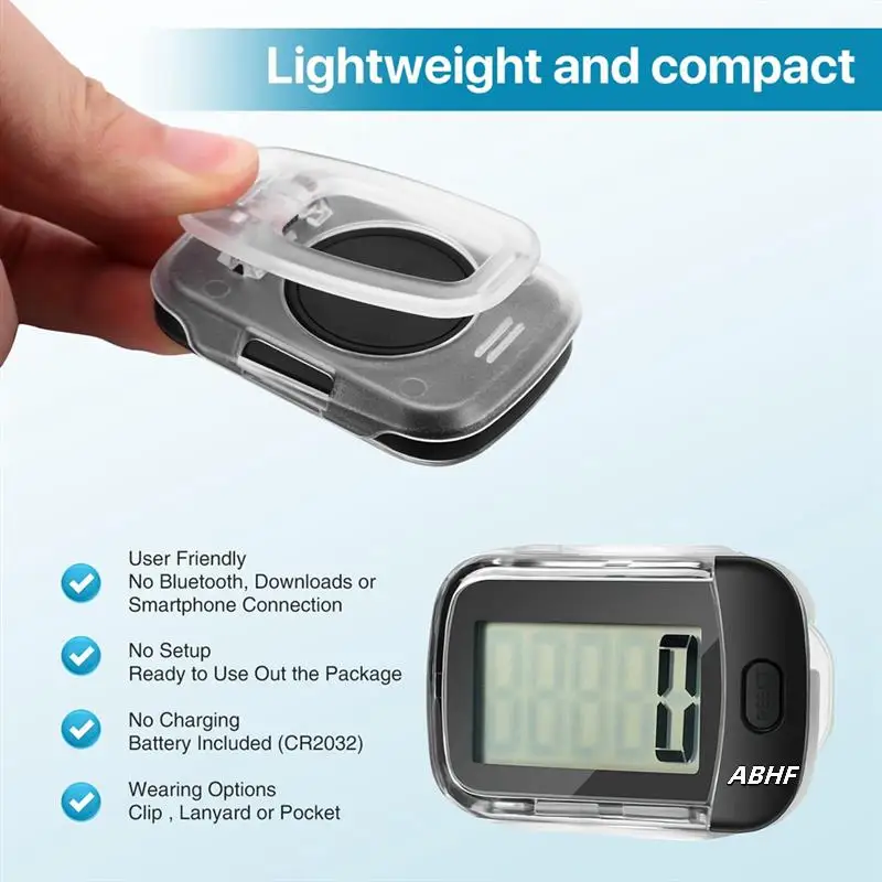 

Portable Step Counter Walking Step Counter Large LCD Display For Walking Steps And Miles Or Walking With Distance
