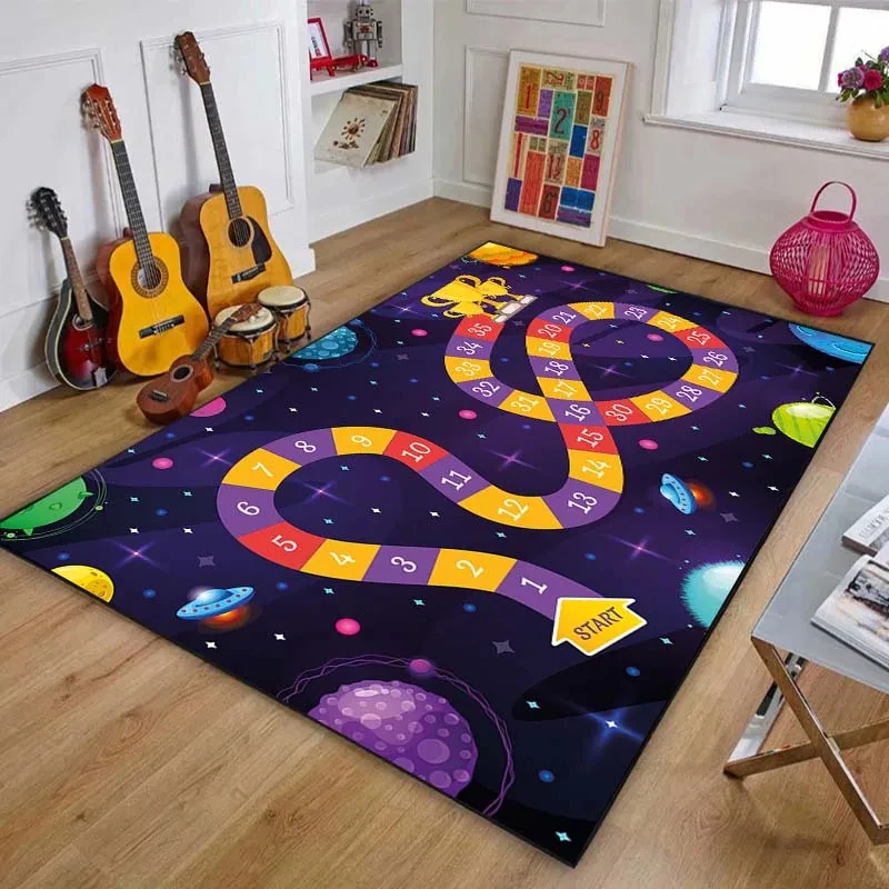 Game Snakes and Ladders Pattern Rug Carpets Living Room Bedroom Bedside  Floor Mat Area Rugs Kids Room Home Decoration Doormat