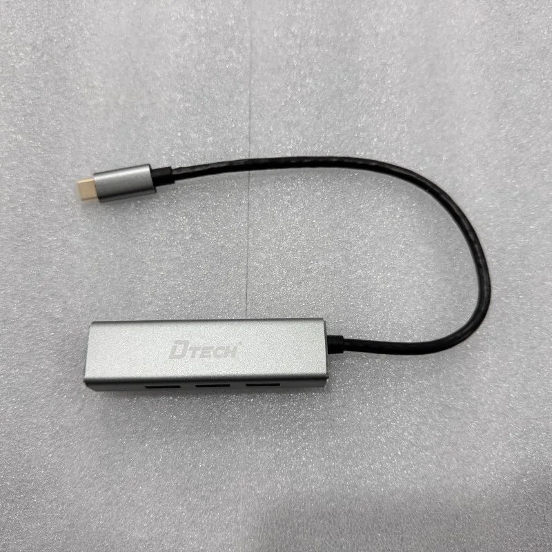 DTECH DT-3326 4-in-1 4-poorts hub Type-C mannelijk naar multi USB 3.0 hub voor computer