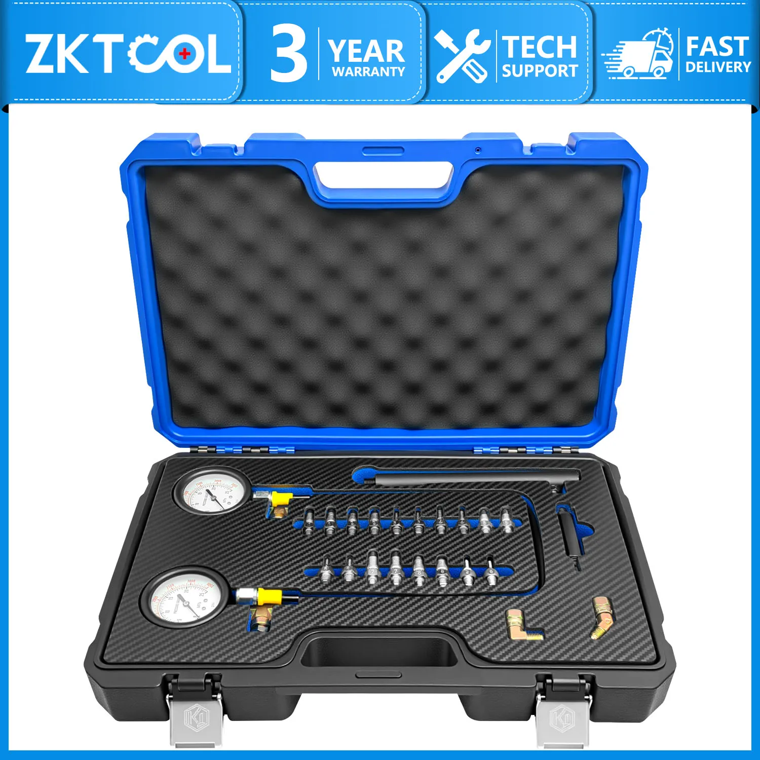 

Car brake fluid pressure gauge, car engine ABS hydraulic fluid pressure gauge tester, brake system test bench, 0-3500 PSI kit