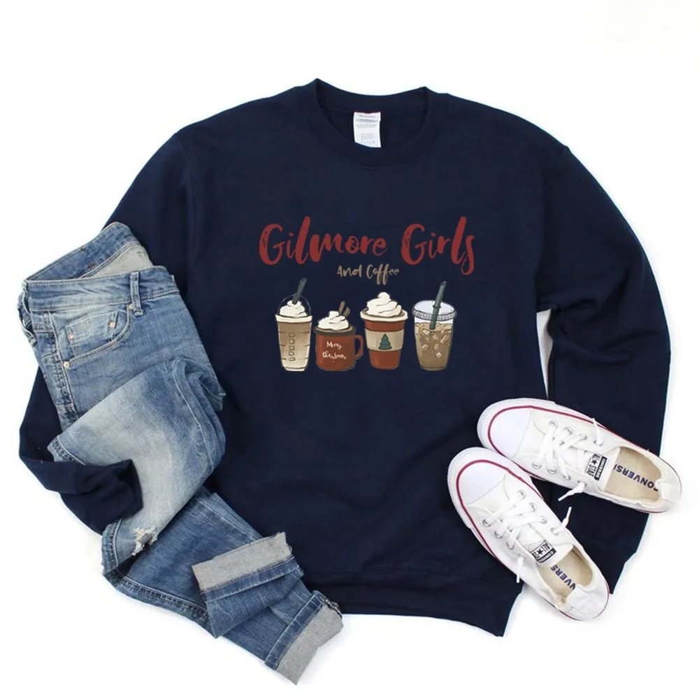 Lorelai Gilmore Girl Sweatshirt Gilmore Girls and Coffee Hoodie Stars Hollow Christmas Coffee Crewneck Sweatshirt Xmas Party Top