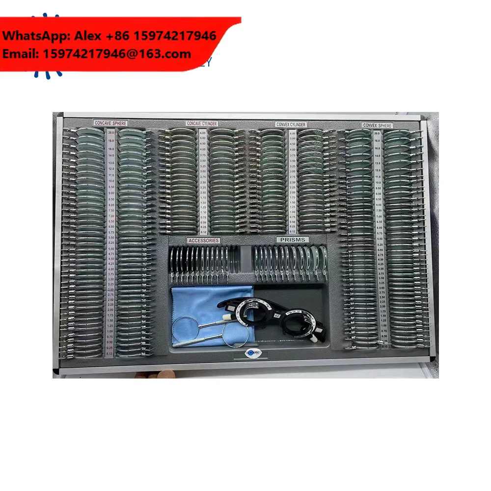 266 Pcs Trial Lens Set Aluminum Case Metal Frame Rim Optometry Instrument For Test
