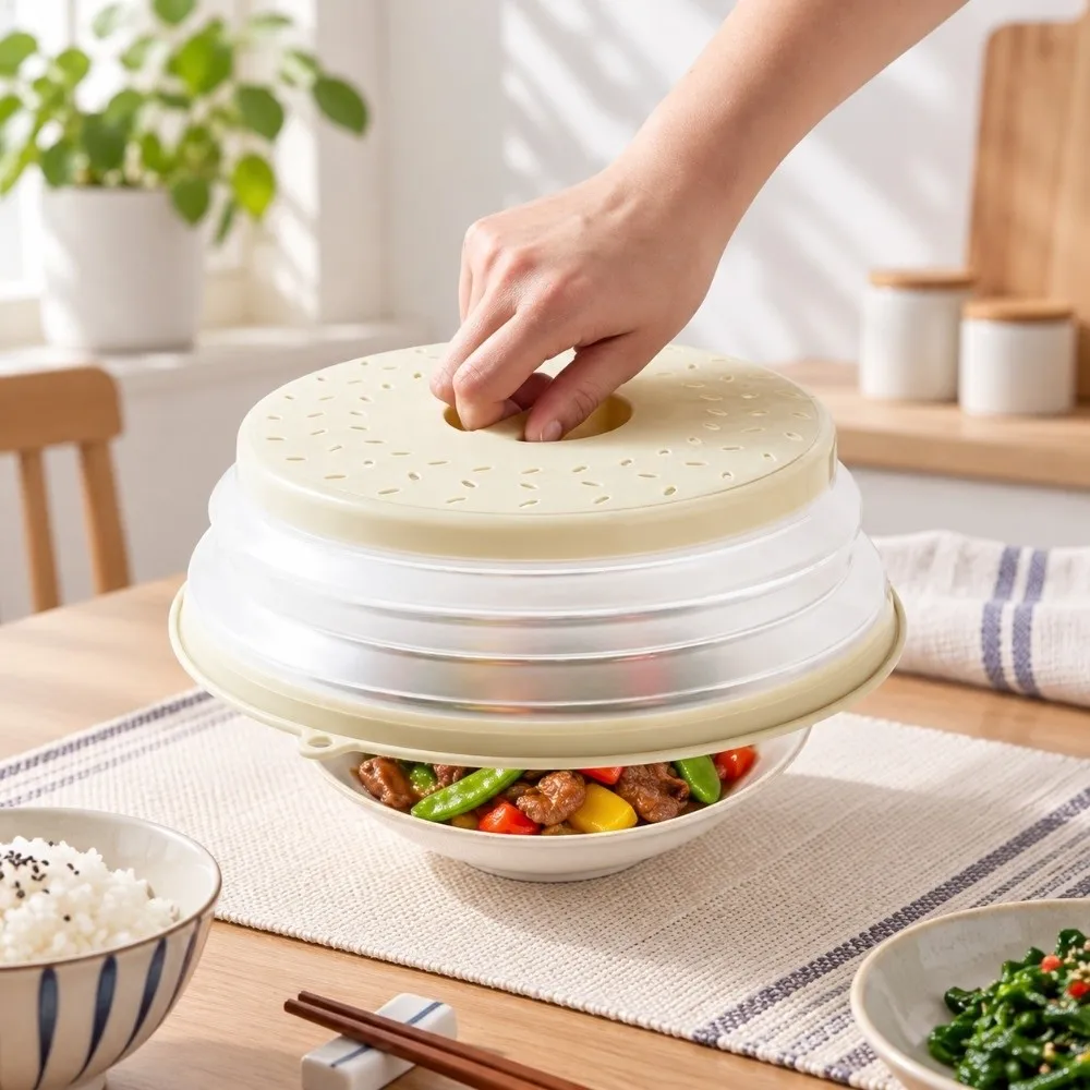 Oil-proof Microwave Splatter Cover Foldable Multi-Function Microwave Spray Cover Non-Toxic Splash-Proof Plate Cover Kitchen