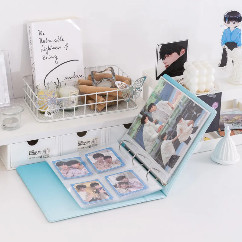 Large A5 Macaron Gradient Card Binder PU Leather Ring Binder for 3"/4"/6" Idol Photocard Postcard Pokemon Yu-Gi-Oh Card Album view 2