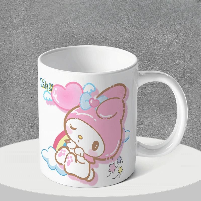 

Kawaii Sanrio, милые керамические кружки, студенческая чашка для питья с молоком My Melody, детский подарок на Рождество, день рождения для девочек