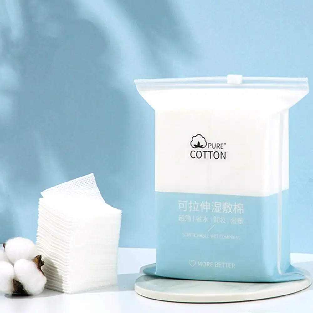 สำลีเช็ดเครื่องสำอางแบบยืดหยุ่น 50/200 ชิ้น สำลีแผ่นบางแบบใช้แล้วทิ้ง
