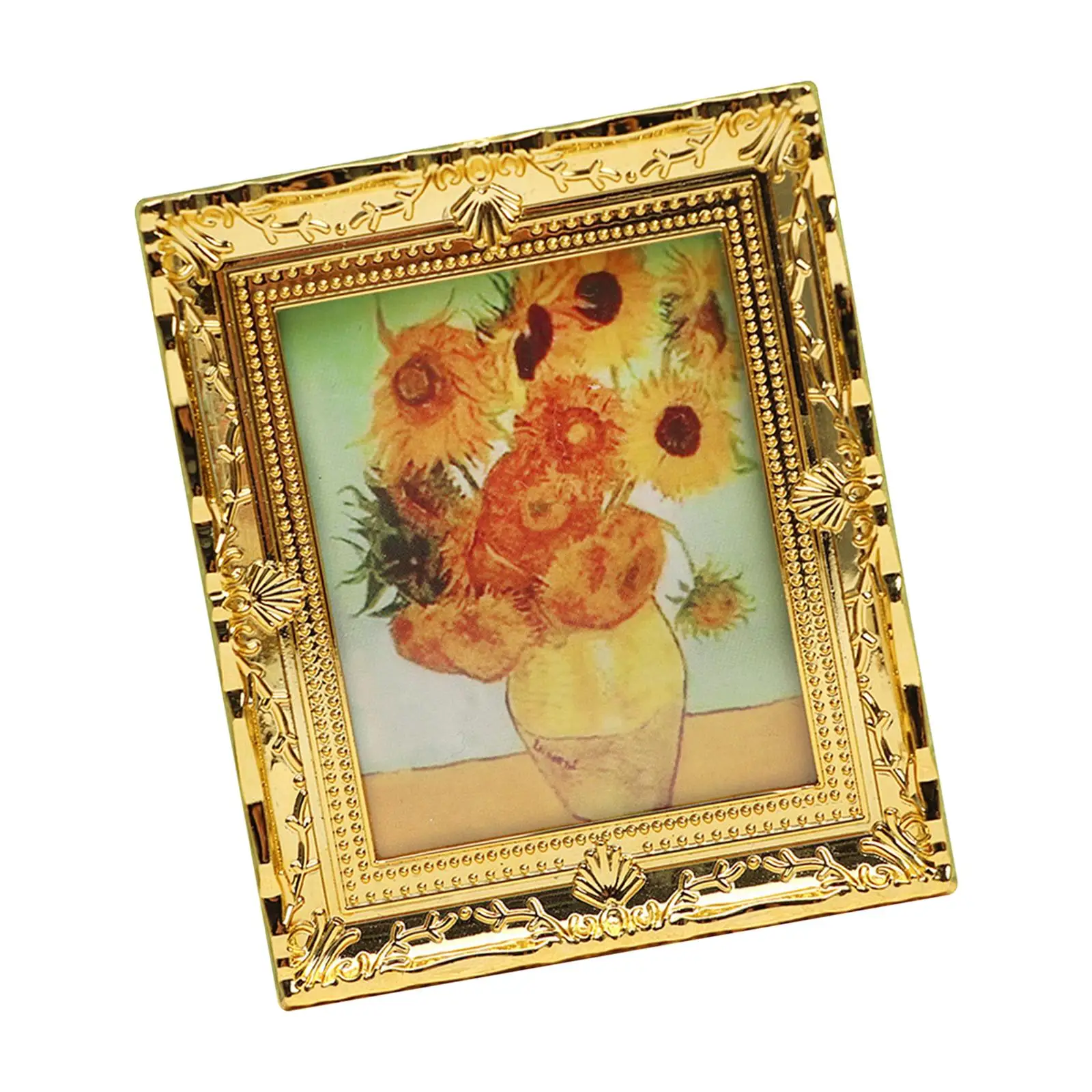 1/12 Classical Wall Art Painting Picture Ornament Decoration Resin Vintage Style Picture Frame for Dollhouse Accessories Crafts