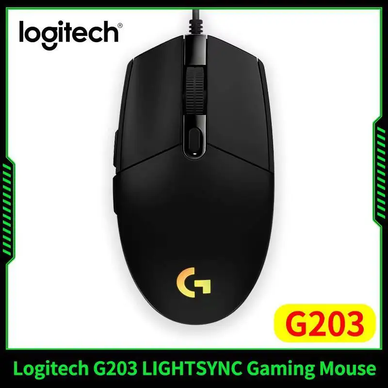 

Проводная игровая мышь Logitech G G G203 (разноцветная RGB, офисная конкурентоспособность, серия G, 6 программируемых клавиш, легкий вес 85 г)