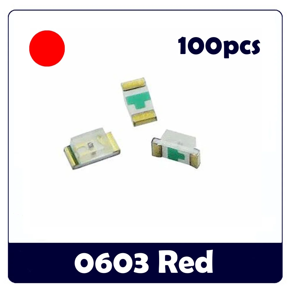Diodo luminescente luminoso da 100 pezzi 0603 SMD LED Rosso Verde Blu Arancione Giallo Bianco