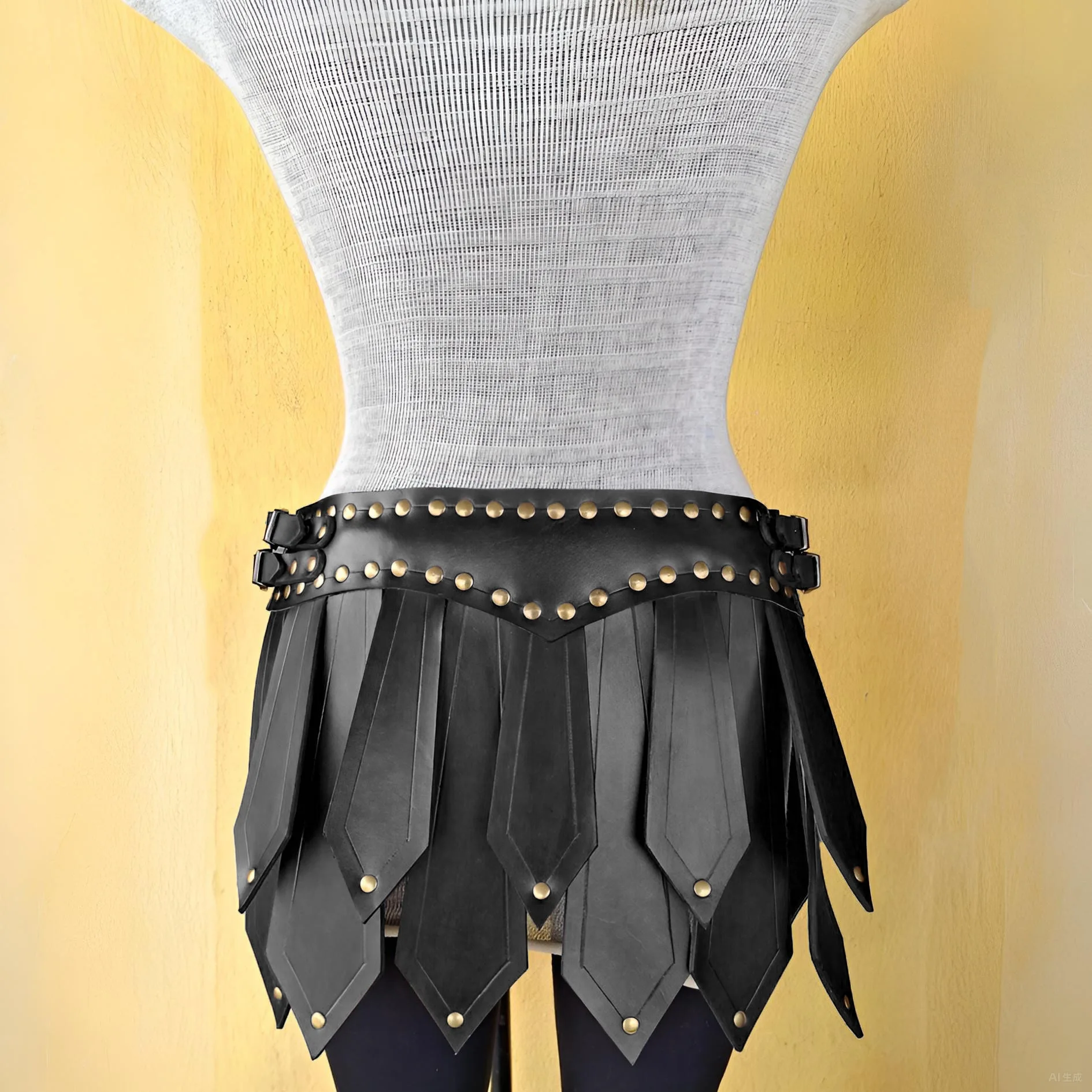 Medieval viking warrior pu leather waist apron drama performance cosplay props