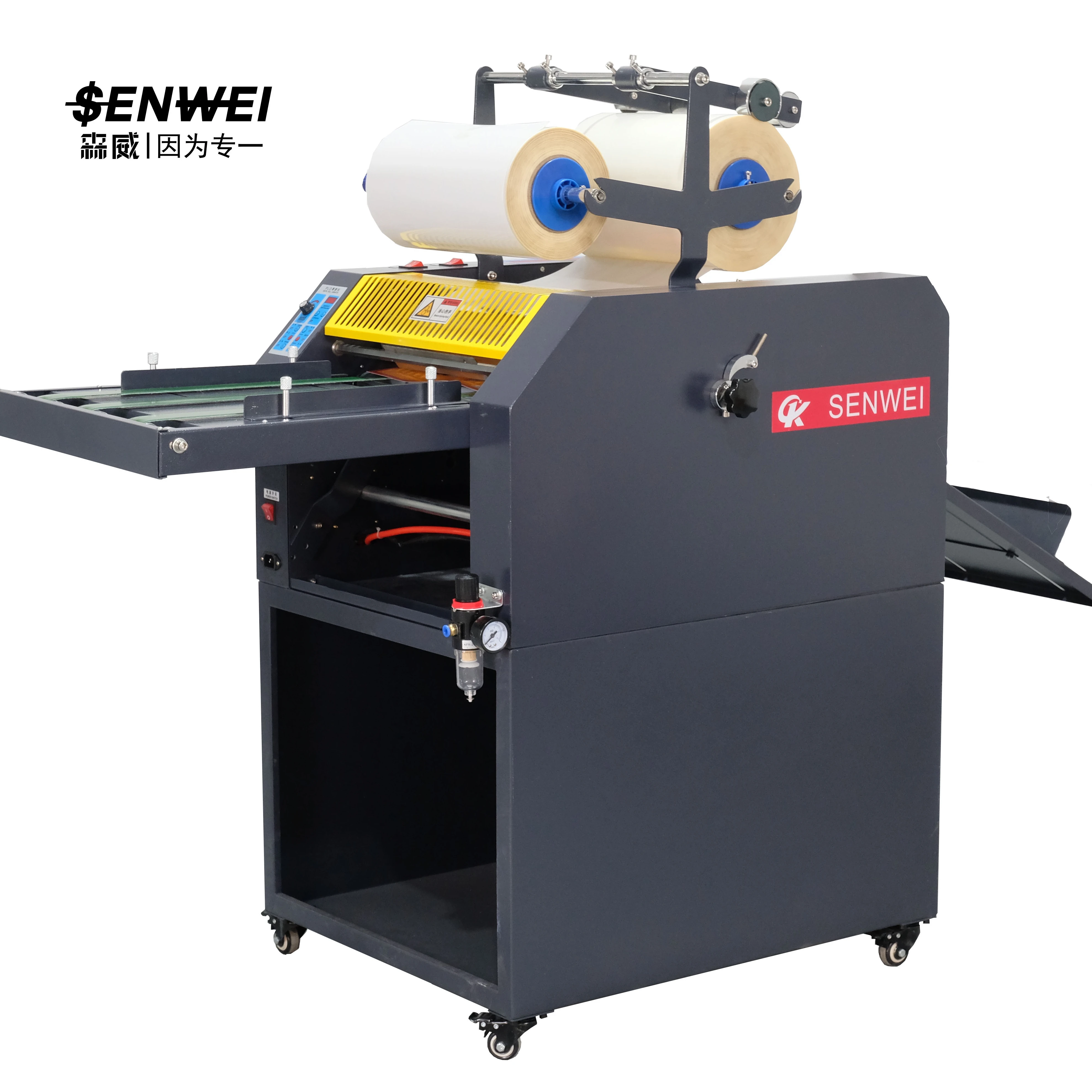 SMFM390D A3+ Size 13 M/Min Pneumatic Pull-off Manual Feeding Digital Oil Heating Laminating Machine With Anti-roll Function