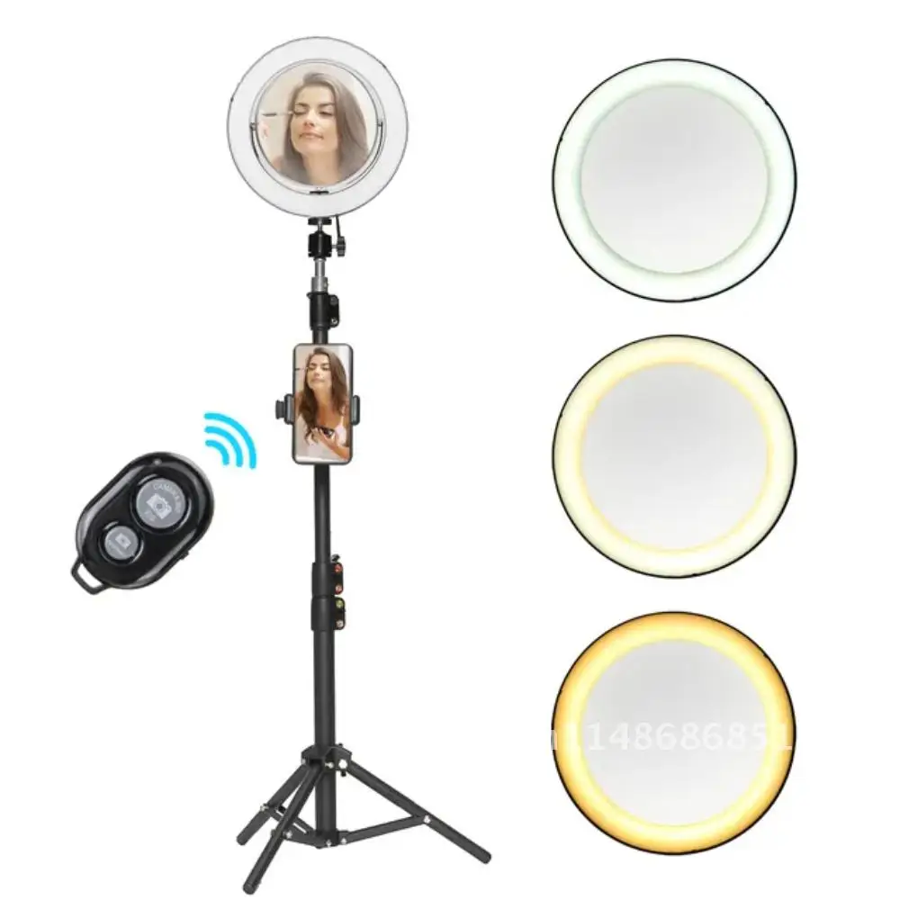 Ring Lamp 10 Inch Selfie Ring Light with Tripod LED USB Phone Holder for Tiktok YouTube Live Streaming Makeup Video Photography