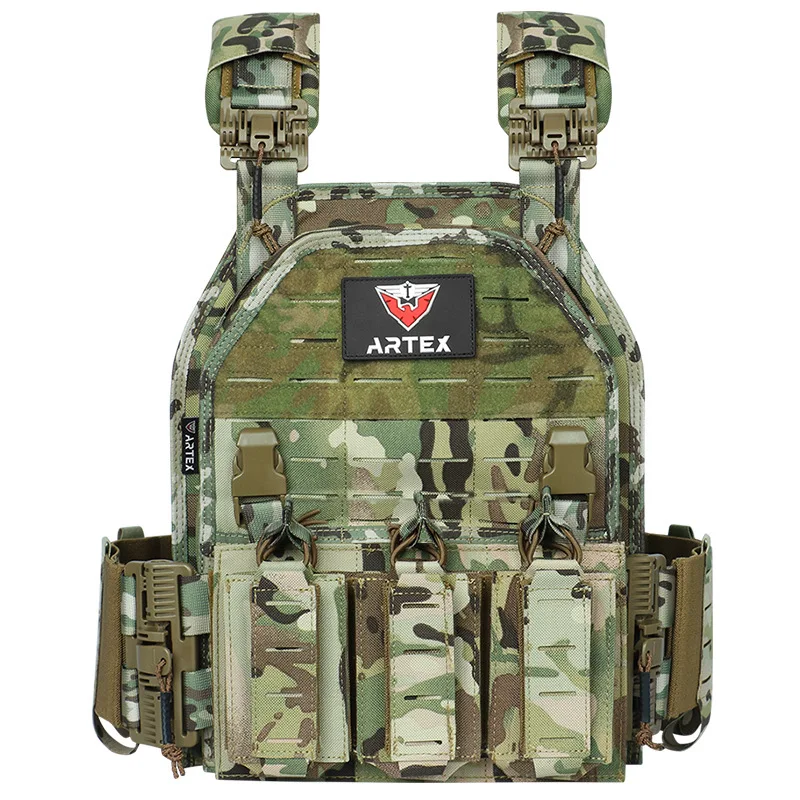 

1000d Polyester plate carrier tactical vest with quick release security molle Chaleco Tactico bandolier laser cut Tactical Vest